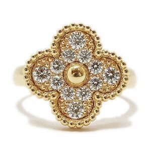 Van Cleef Vintage Alhambra Ring 750yg Diamond 50 Vcaro26m50 Yellow